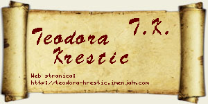 Teodora Krestić vizit kartica